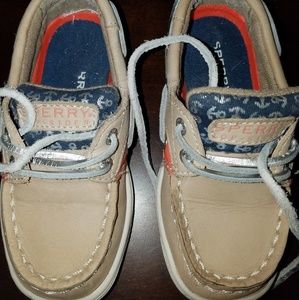 Sperry nautical boat shoes size 7.5 toddler